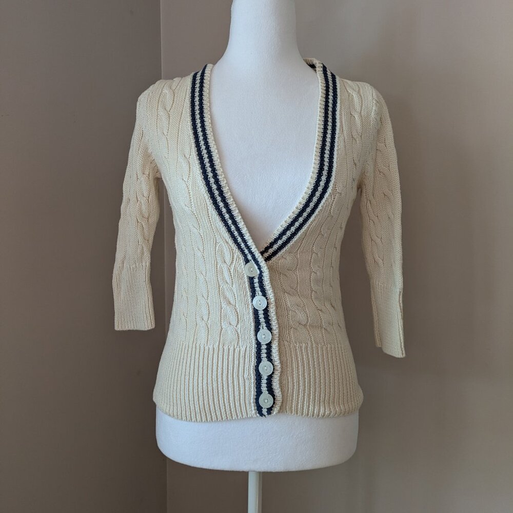 Victoria Secret Pink collegiate varsity v-neck cardigan sweater